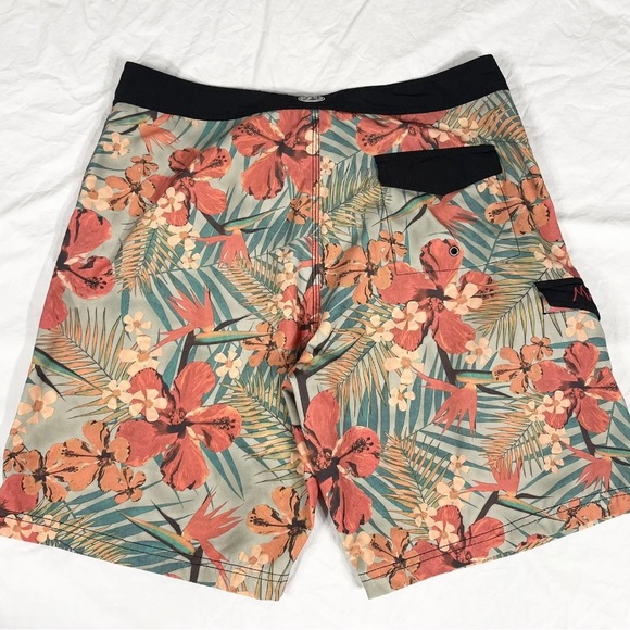 Maui And Sons Mens Floral Multicolor Swin Board Shorts Size 34 - Picture 7 of 10